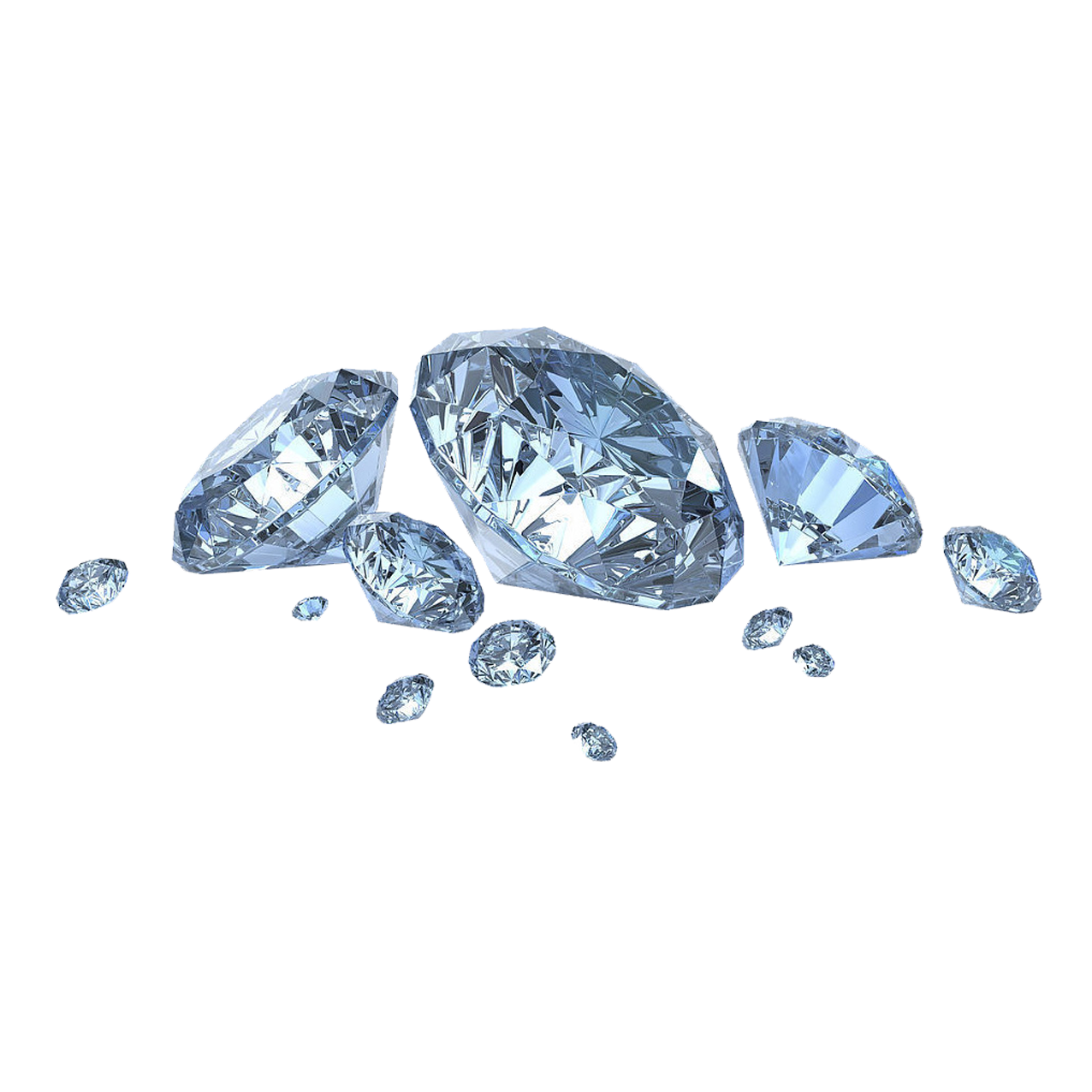 Bright blue diamond icon glowing with neon edges